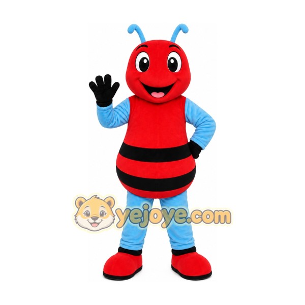 Red Bee Mascot Costume Red Bee Mascot Costume