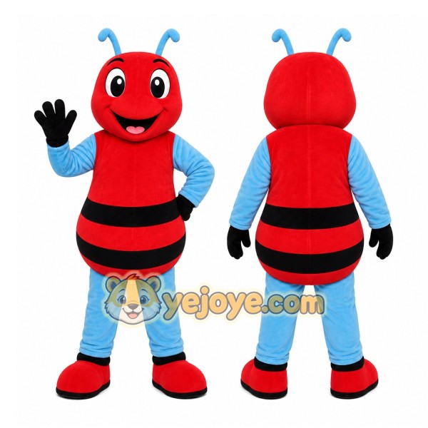 Red Bee Mascot Costume