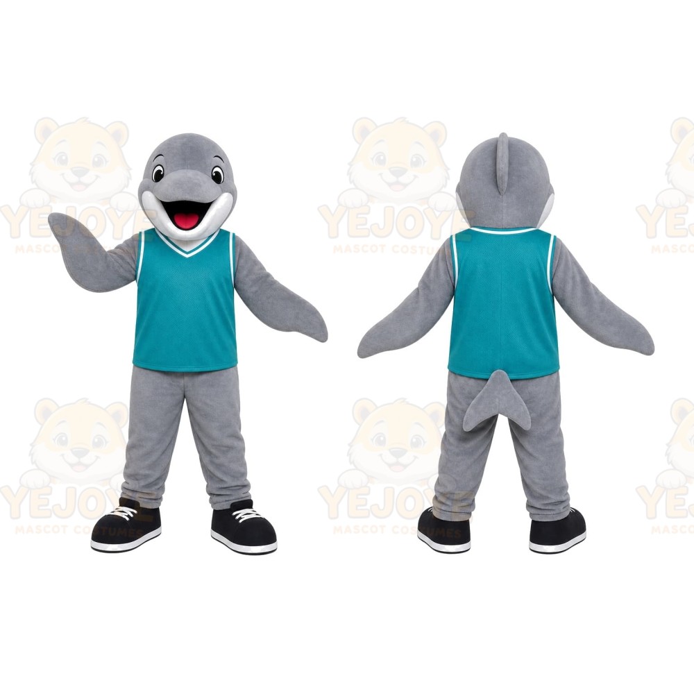 Gray Dolphin Mascot Costume