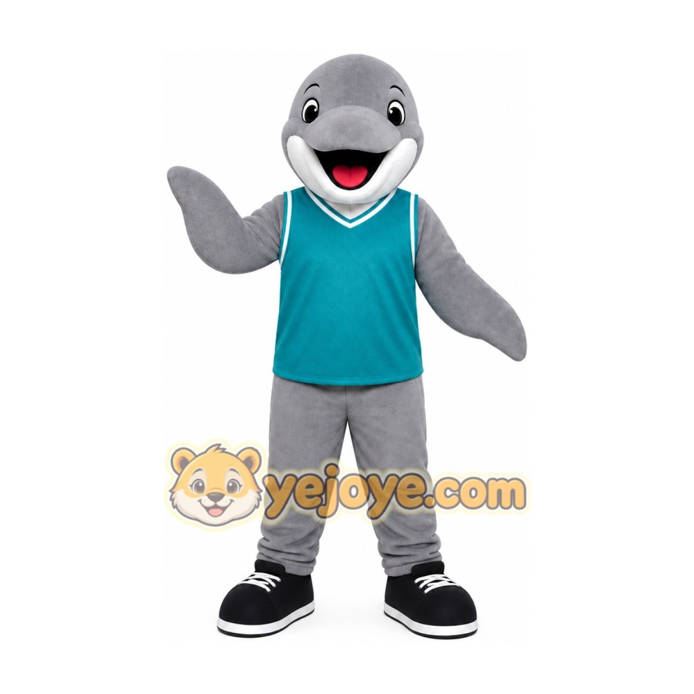 Gray Dolphin Mascot Costume Gray Dolphin Mascot Costume