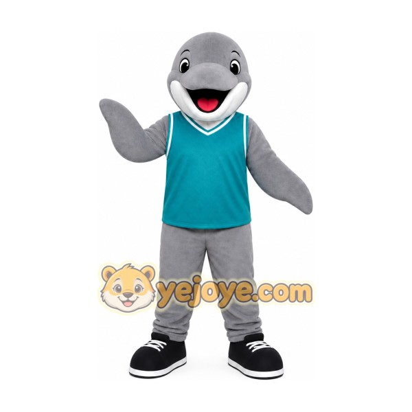 Gray Dolphin Mascot Costume