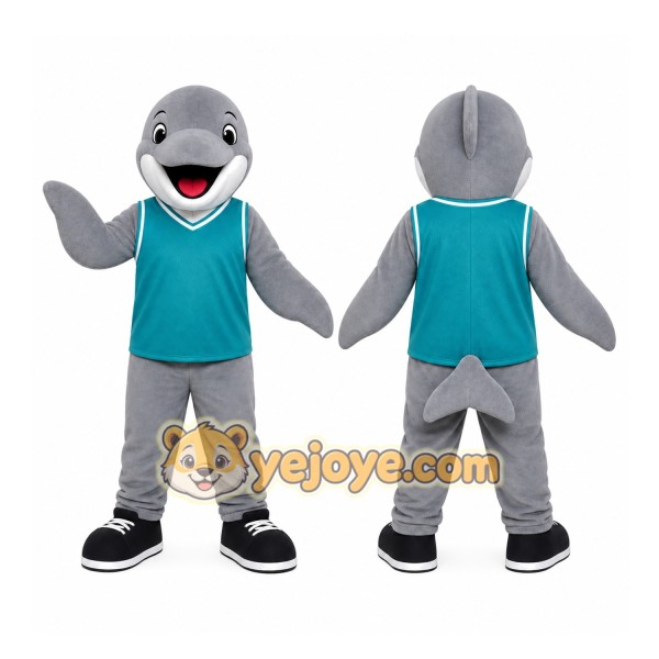Gray Dolphin Mascot Costume