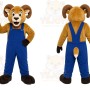 Lion Overalls Mascot Costume