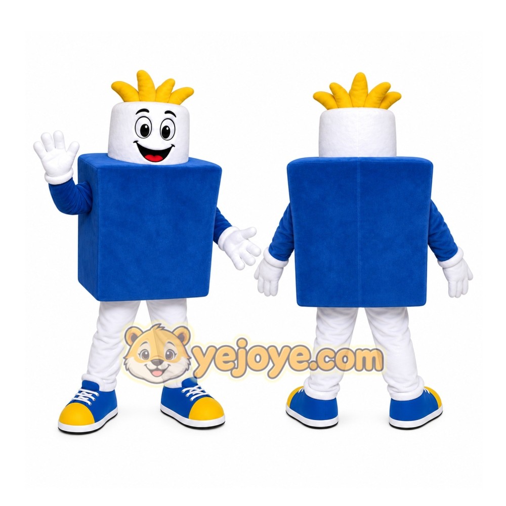 Blue Snack Box Mascot Costume Blue Snack Box Mascot Costume