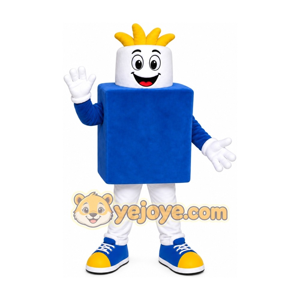 Blue Snack Box Mascot Costume Blue Snack Box Mascot Costume