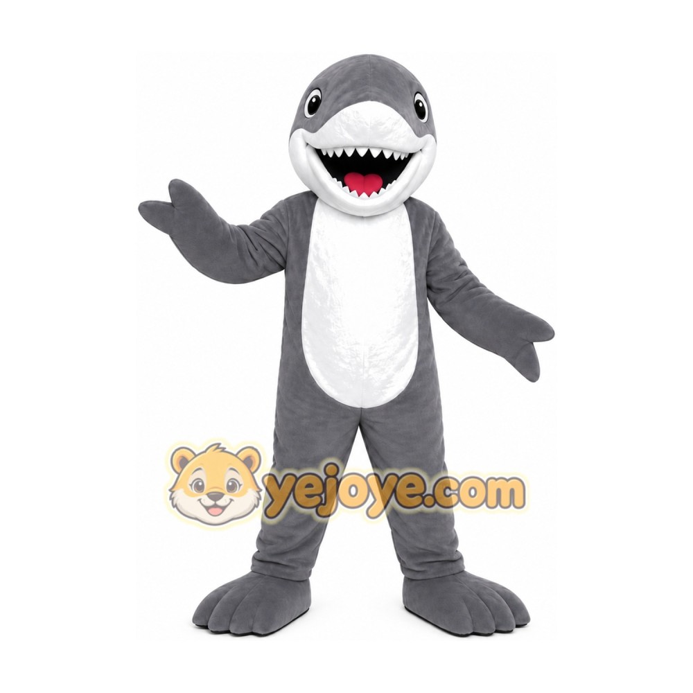 Gray Shark Mascot Costume Gray Shark Mascot Costume