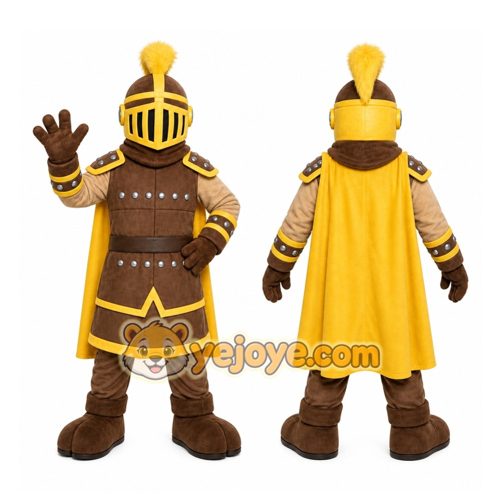 Gold Knight Mascot Costume Gold Knight Mascot Costume