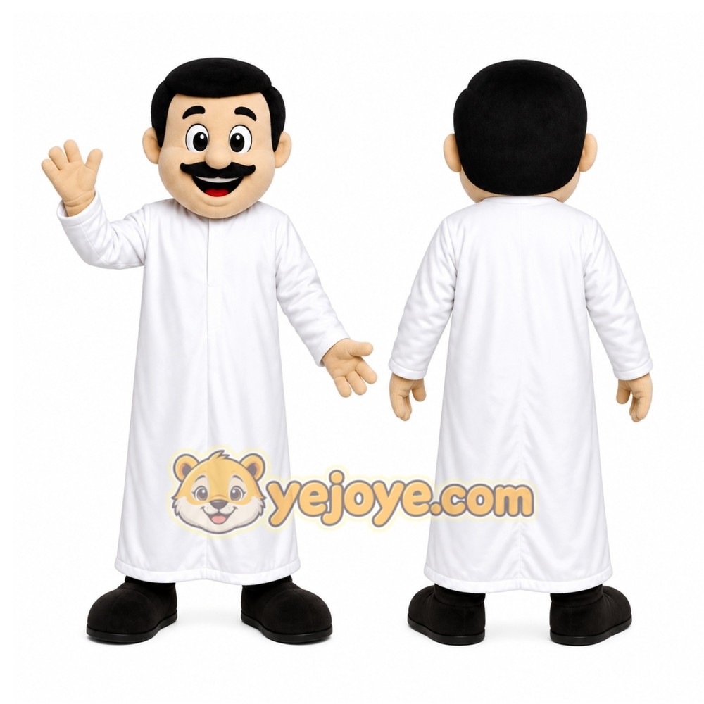 White Robe Man Mascot Costume White Robe Man Mascot Costume