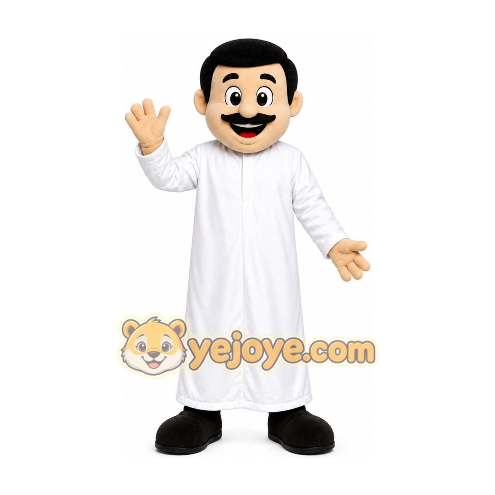 White Robe Man Mascot Costume White Robe Man Mascot Costume