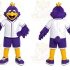 Purple Crow Mascot Costume