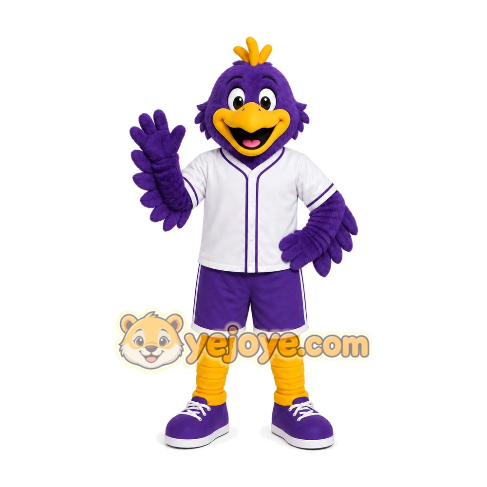 Purple Crow Mascot Costume Purple Crow Mascot Costume