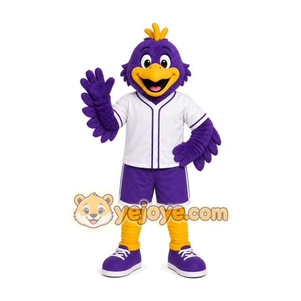 Purple Crow Mascot Costume