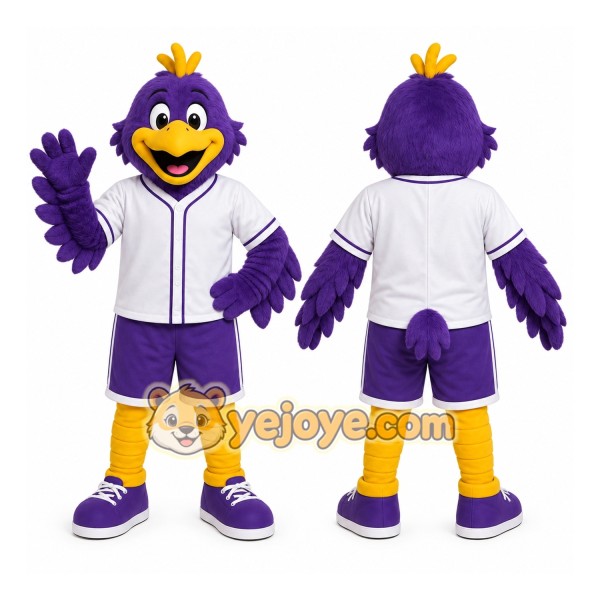 Purple Crow Mascot Costume