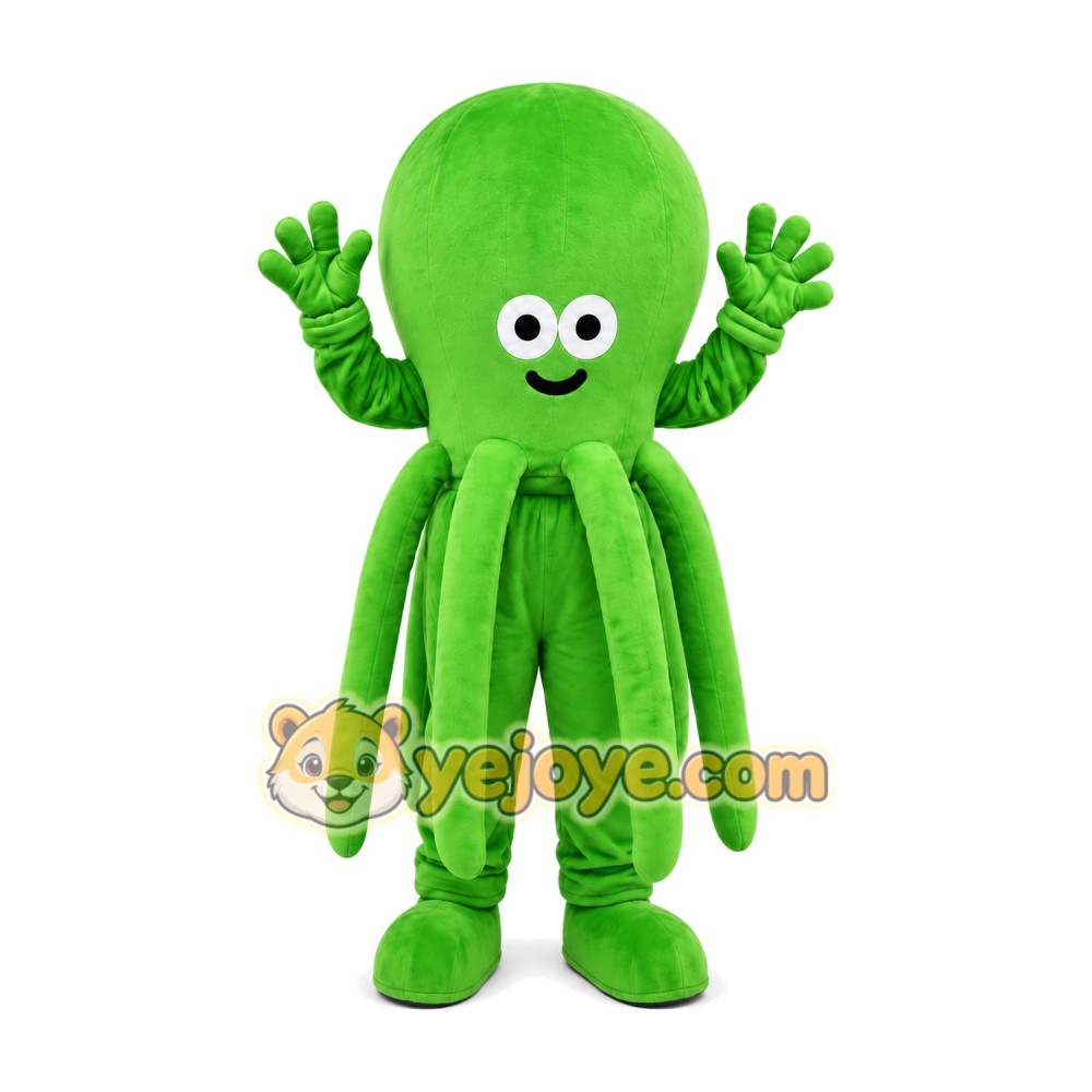 Green Octopus Mascot Costume Green Octopus Mascot Costume