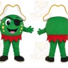 Green Pea Pirate Mascot Costume