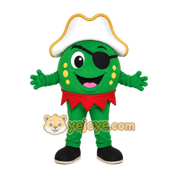 Green Pea Pirate Mascot Costume