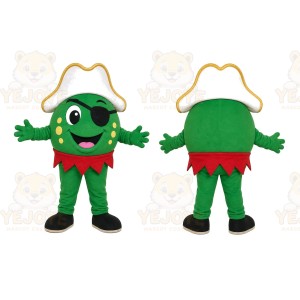 Green Pea Pirate Mascot Costume