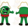 Green Pea Pirate Mascot Costume