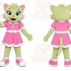 Green Cat Girl Mascot Costume