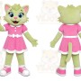 Green Cat Girl Mascot Costume