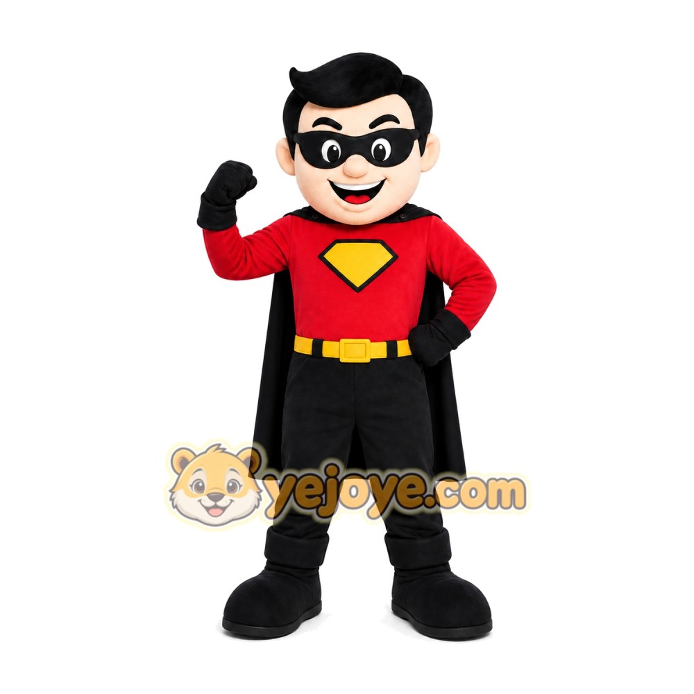 Superhero Boy Mascot Costume Superhero Boy Mascot Costume