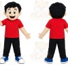 Red Shirt Boy Mascot Costume