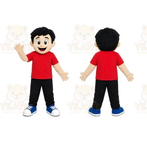 Red Shirt Boy Mascot Costume