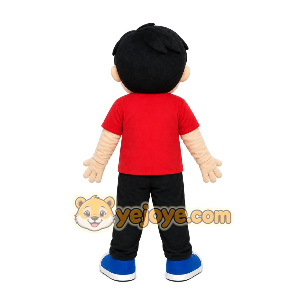 Red Shirt Boy Mascot Costume