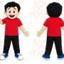 Red Shirt Boy Mascot Costume