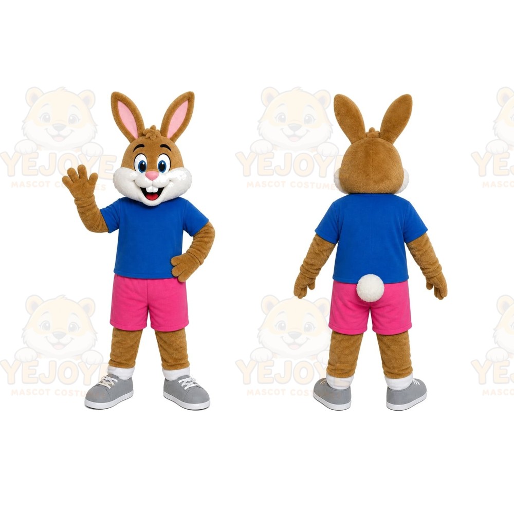 Rabbit Blue Shirt Mascot Costume