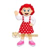 Red Dot Dress Girl Mascot Costume