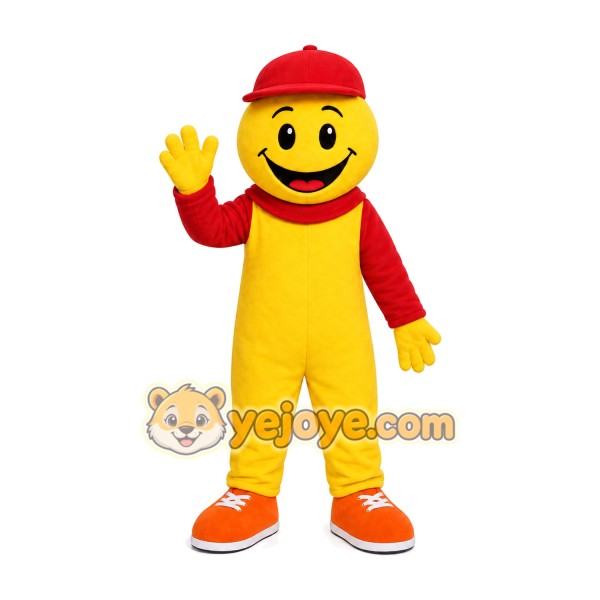 Smiling Boy Mascot Costume Adult Size