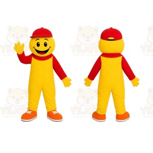 Smiling Boy Mascot Costume Adult Size