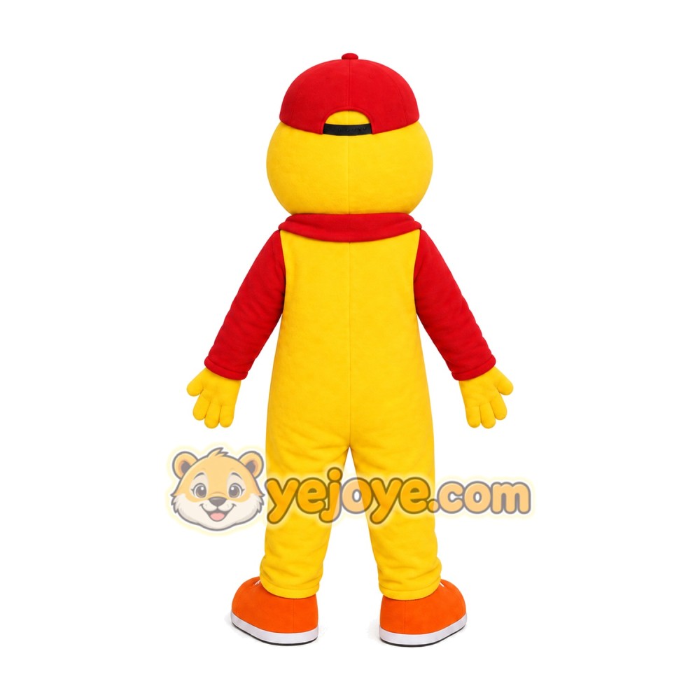 Smiling Boy Mascot Costume Adult Size