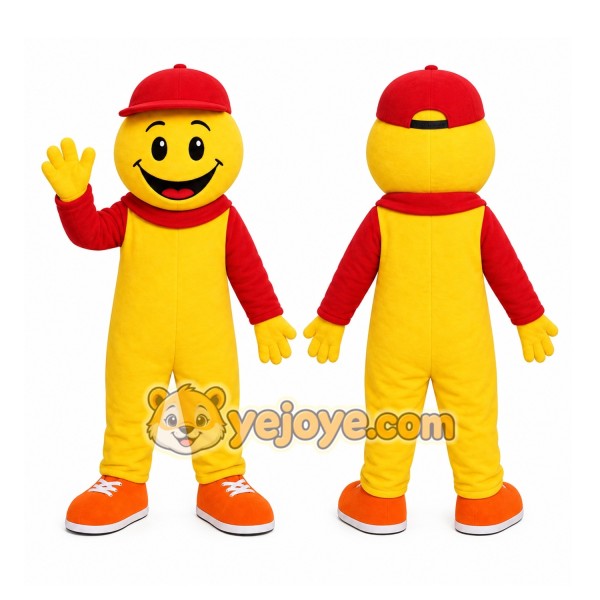 Smiling Boy Mascot Costume Adult Size