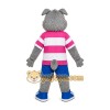 Gray Husky Dog Pink Shirt Mascot Costume