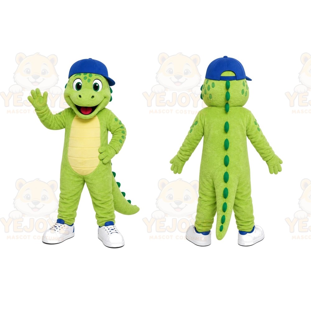 Green Dinosaur Cap Mascot Costume