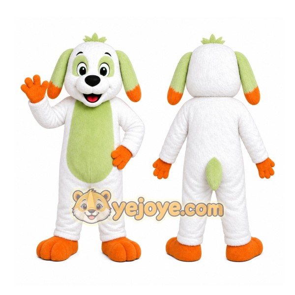 White Puppy Carrot Mascot Costume