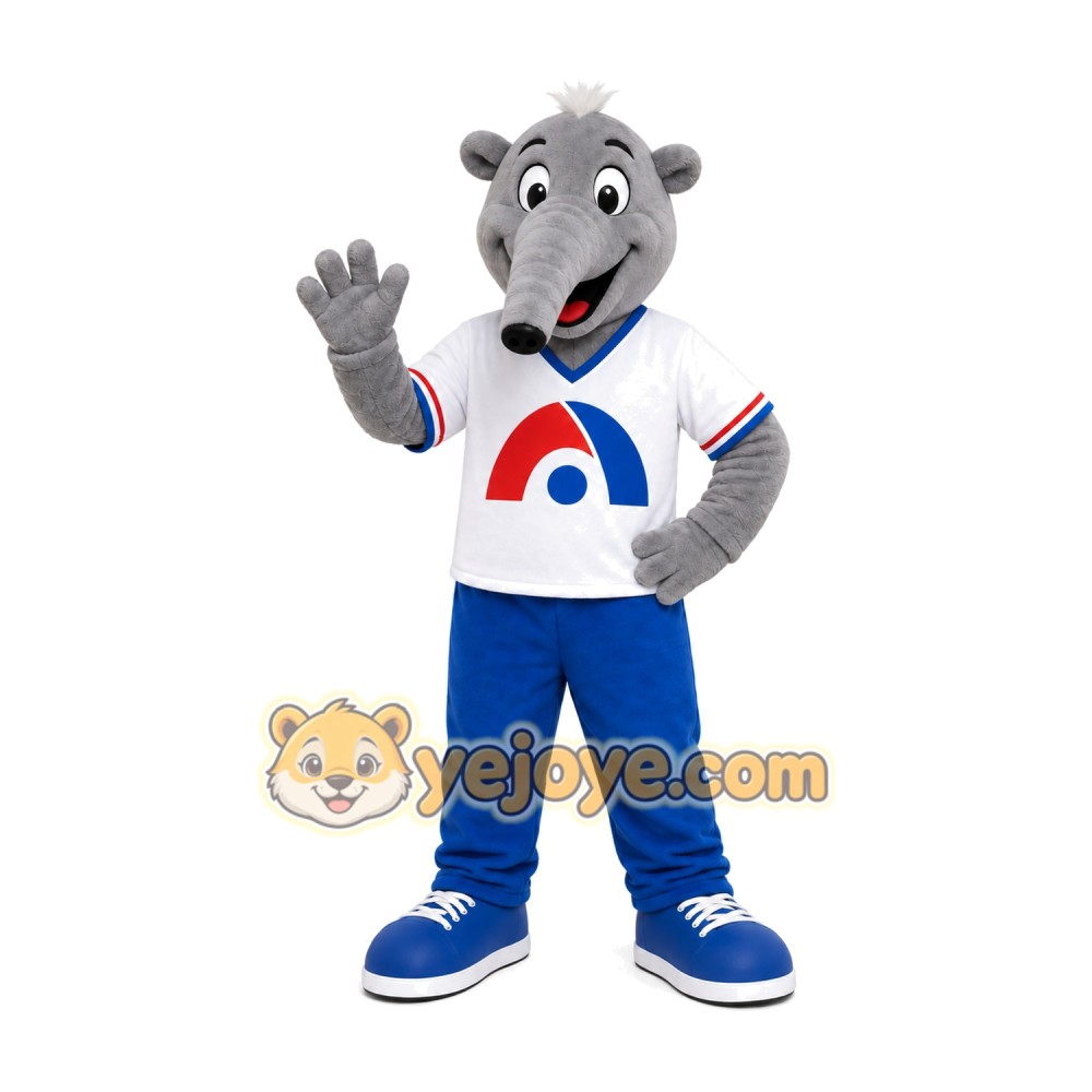 Gray Elephant Sports Mascot Costume Gray Elephant Sports Mascot Costume