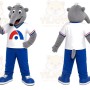 Gray Elephant Sports Mascot Costume