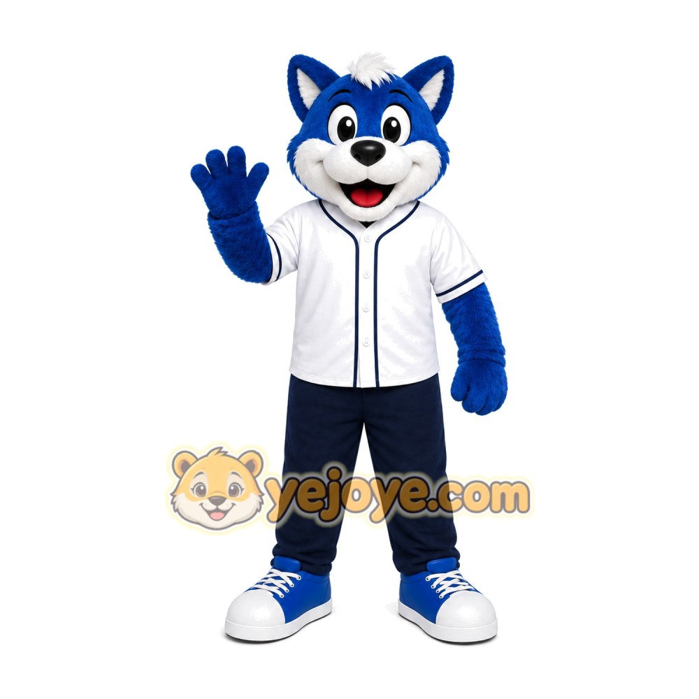 Blue Fox Sports Mascot Costume Blue Fox Sports Mascot Costume