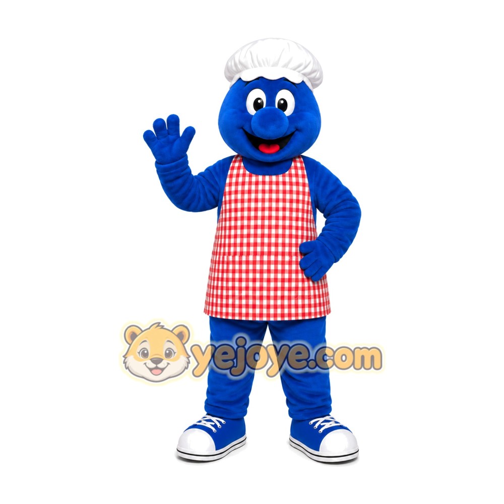 Blue Chef Monster Mascot Costume Blue Chef Monster Mascot Costume