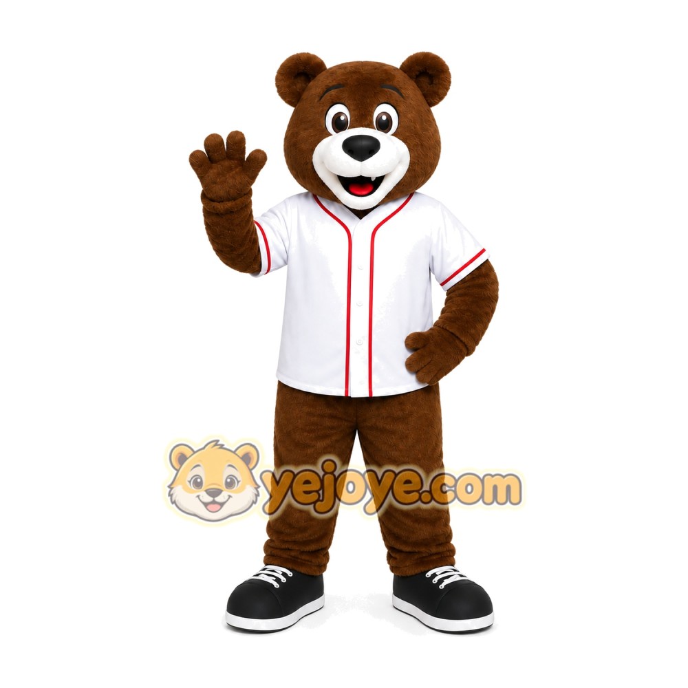 Bear White Shirt Mascot Costume Bear White Shirt Mascot Costume