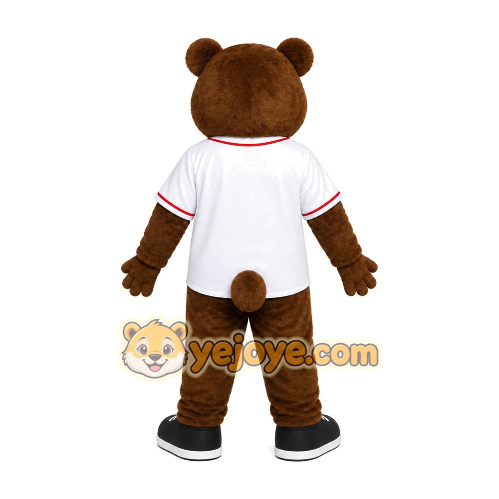 Bear White Shirt Mascot Costume Bear White Shirt Mascot Costume