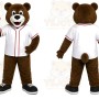 Bear White Shirt Mascot Costume