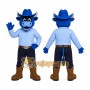 Blue Cowboy Mascot Costume