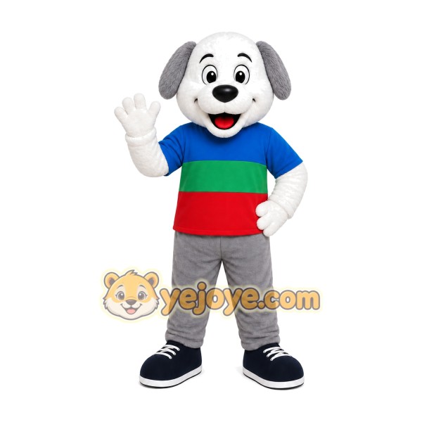 Tricolor Puppy Mascot Costume