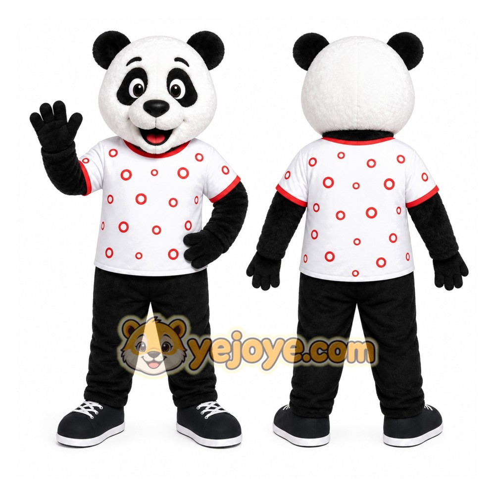 Panda Shirt Mascot Costume Panda Shirt Mascot Costume