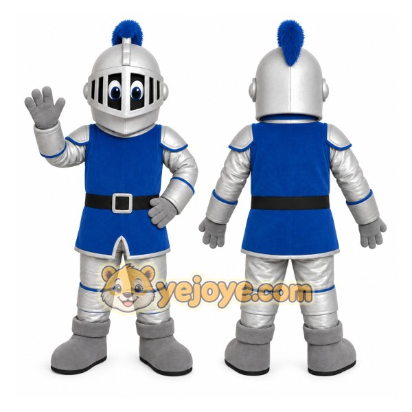 Blue Robot Knight Mascot Costume