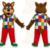 Patchwork Wolf Mascot Costume